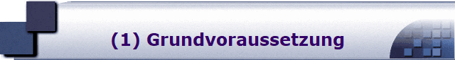 (1) Grundvoraussetzung
