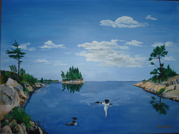 The Call of the Loon (61 x 46cm, Acryl)-B600